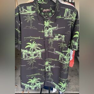 Mens retro rifle button up